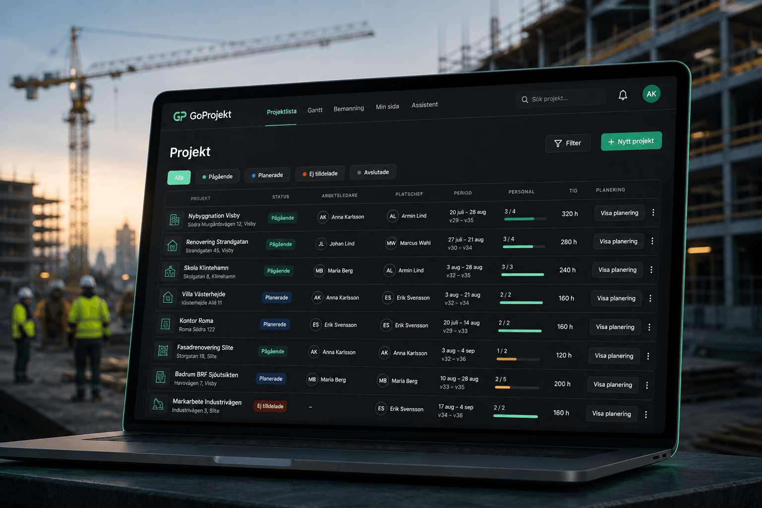 Projektplanering i GoProjekt